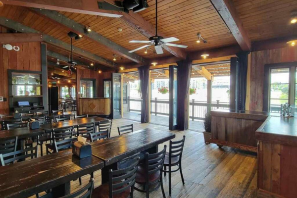 interior of troy bbq restaurant party room