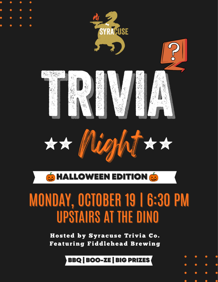 Halloween Trivia Night at Dinosaur Bar-B-Que Syracuse